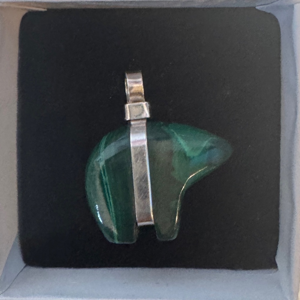 Navajo Malachite Bear Pendant